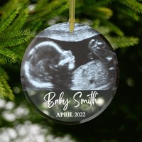 Sonogramm Foto Glasanhänger #189 | Ultraschall Ornament Andenken Geschenk Baby Unterwegs Babymitteilung in Kürze von dailyblotsco