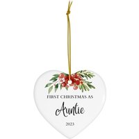 Tante Ornament | Erste Weihnachten Als Neue Babymitteilung Baby Shower Geschenk Keramik Ornamente von dailyblotsco