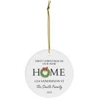 Weihnachten Im Neuen Zuhause #12 | Neues Geschenk Personalisiertes Weihnachtsgeschenk Einweihungsparty Familien-Ornament Keramik Ornament von dailyblotsco