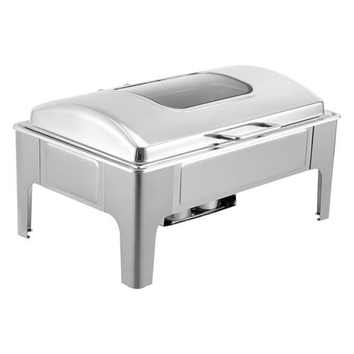 Chafing Dish Buffet Set, 9QT Rechteck Edelstahl Roll Top Chafing Server Set mit Safe Roll-Edge, Chafers und Buffet Wärmer Sets für Catering, Hochzeiten, Partys, Urlaub Feiern von dainslef