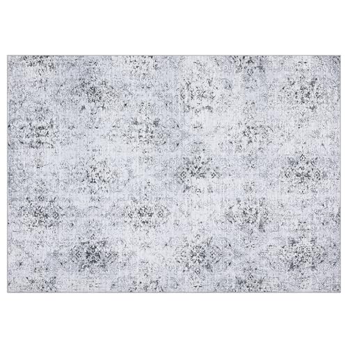 dainslef Maschinenwaschbarer Teppich, Leichter Überwurf, weicher Teppich, Boho, botanisches Blumenmuster, ultradünn, für den Innenbereich, 20,3 x 25,4 cm, Grau dainslef Maschinenwaschbarer Teppich, Leichter Überwurf, weicher Teppich, Boho, botanisches Blumenmuster, ultradünn, für den Innenbereich, 20,3 x 25,4 cm, Grau von dainslef