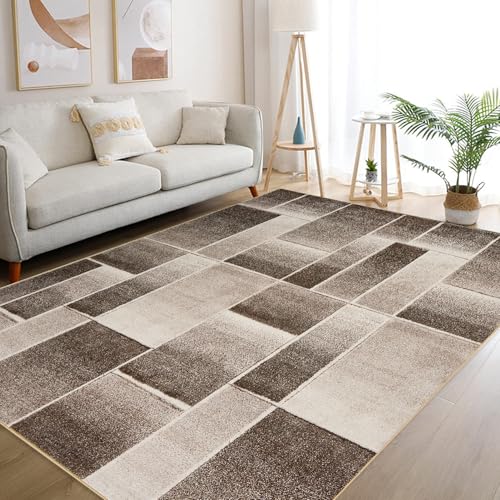 dainslef Moderner geometrischer Patchwork-Teppich, 25,4 x 33 cm, große Teppiche für Wohnzimmer, Rockwood-Kollektion, Indoor-Teppiche für Schlafzimmer, Überwurf, Teppich, Bodendekoration für von dainslef