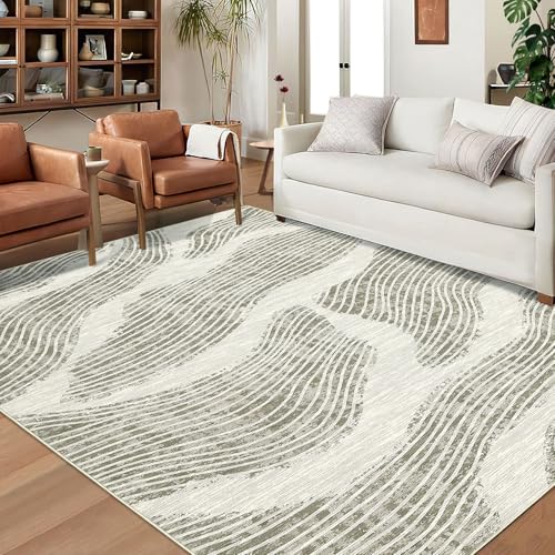 dainslef Waschbarer Teppich, großer Wohnzimmerteppich, rutschfest, niedriger Flor, Bodenbezug, weiche Kunstwolle, Überwurf, Teppiche für Schlafzimmer, faltbar, dünn, Akzentteppich für Esszimmer von dainslef