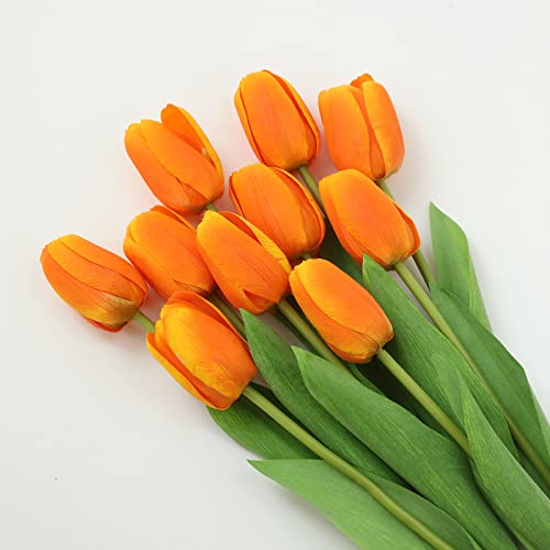 Dallisten 10 Stück künstliche Tulpen, echte Haptik, großer Blumenkopf, langer Stiel, künstliche Tulpen, Arrangement, Blumenstrauß, ausgezeichnete Idee für Hochzeit, Zuhause, Büro, Party und Küche. von dallisten