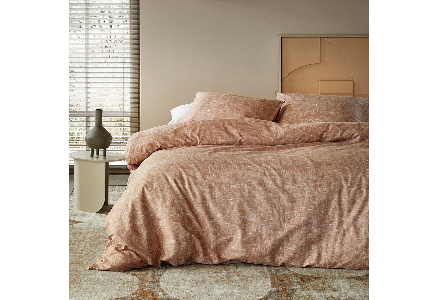 Bettwäsche Ebba mit Struktur-Effekt, damai, Renforcé, in eleganten Farben, 100% Baumwolle, mit Reißverschluss von damai