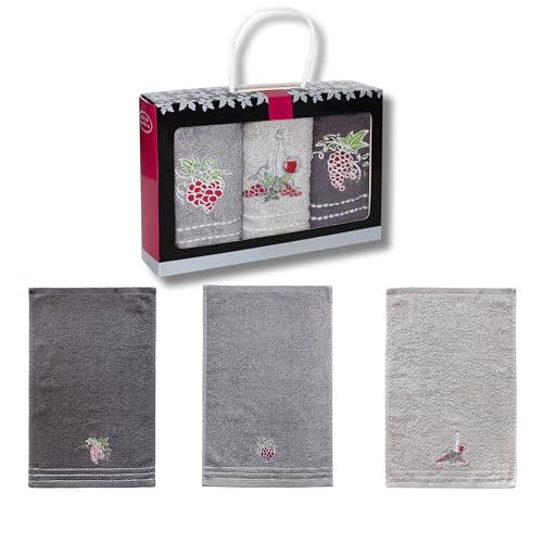 damaloo 3er Pack kleine Gästehandtücher 30x50 cm - Kleine Handtücher Gäste WC - Gesichtshandtücher aus Baumwolle - Handtuch Set Gesicht klein - Gästetücher 50x30 - Flauschige Händehandtücher von damaloo