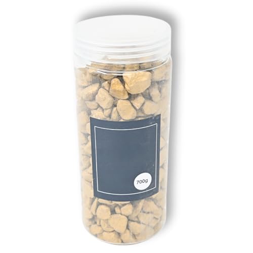 damaloo 700g Ziersteine metallisiert – Deko Steine für Vasen, Kerzen, Miniteich, Garten & Tischdeko – Kieselsteine Dekogranulat 10–20 mm Zierkies als Kerzensand & Dekosteine für Vasen (Metallic-Gold) von damaloo