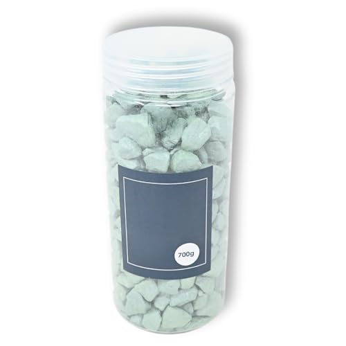 damaloo 700g Ziersteine metallisiert – Deko Steine für Vasen, Kerzen, Miniteich, Garten & Tischdeko – Kieselsteine Dekogranulat 10–20 mm Zierkies als Kerzensand & Dekosteine für Vasen (Metallic-Mint) von damaloo