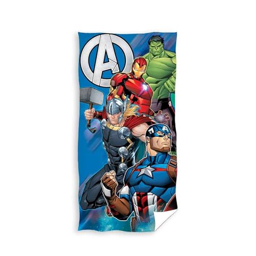 damaloo Avengers Kinder Handtuch groß aus Baumwolle - Badetuch für Jungen, Mädchen & Erwachsene - XXL Duschtuch 70x140 von damaloo