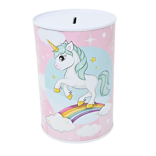 Damaloo Einhorn Spardose - XXL Sparbüchse, Sparbox, Sparschwein - Unicorn Wunscherfüller - Geldsparbox Mit Einhorn Motiv für Mädchen, Jungen & Erwachsene - Spendenschwein, Trinkgeldkasse von damaloo