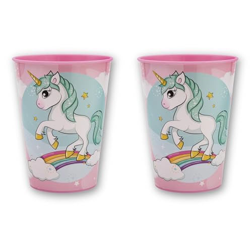 damaloo Kinder Trinkbecher Einhorn 2er Set – BPA-frei Kunststoffbecher 260ml für Mädchen – Bruchsicher & Leicht – Plastikbecher für Wasser, Saft, Milch – Regenbogen Motiv damaloo Kinder Trinkbecher Einhorn 2er Set – BPA-frei Kunststoffbecher 260ml für Mädchen – Bruchsicher & Leicht – Plastikbecher für Wasser, Saft, Milch – Regenbogen Motiv von damaloo