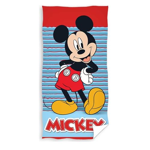 damaloo Mickey Mouse Kinder Handtuch groß aus Baumwolle - Badetuch für Jungen, Mädchen & Erwachsene - XXL Duschtuch 70x140 von damaloo