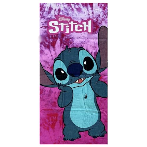 damaloo Stitch Handtuch groß aus Baumwolle - Badetuch pink für Mädchen, Jungen & Erwachsene - XXL Duschtuch 70x140 von damaloo