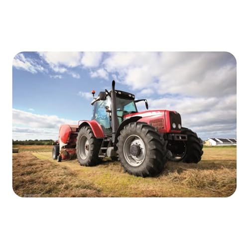 damaloo Traktor Tischset für Kinder – Platzdeckchen aus Kunststoff – Abwaschbare Tischunterlage für Kinder – Essunterlage, Bastelunterlage & Knetunterlage – Kinder Tischmatte 43x28 cm mit Traktormotiv von damaloo