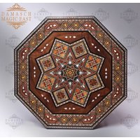 Syrian Wooden Coffee Table, Kitchen Dining Table, Marquetry Hexagon Wooden Table That's Perfect To Used As Tea/Coffee, Room Furniture Syrian Wooden Coffee Table, Kitchen Dining Table, Marquetry Hexagon Wooden Table That's Perfect To Used As Tea/Coffee, Room Furniture von damaschmagiceast