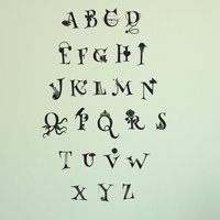 Abc Animiertes Alphabet Bild Icons Shilouettes - Wandaufkleber Benutzerdefinierte Vinyl Kunst Aufkleber von danadecals