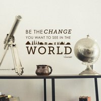 Be The Veränderung Gandhi Zitat - Wandaufkleber Selbstklebend von danadecals