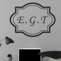 Gravurrahmen Monogramm Drei Buchstaben - Wandaufkleber Individuelle Vinyl Kunst Aufkleber von danadecals