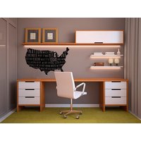 Kleines Zitat Von Woodrow Woodrowwilson Auf Der Landkarte Usa - Wandtattoo Selbstklebend von danadecals