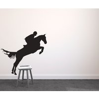 Reiter Springen Sport - Wand Aufkleber Benutzerdefinierte Vinyl Kunst von danadecals