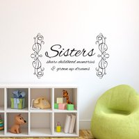 Schwestern Zitat Kindheitserinnerungen - Wandaufkleber Benutzerdefinierte Vinyl-Kunstaufkleber von danadecals