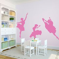 Set Von Drei Tanzenden Ballerinas - Wandaufkleber Selbstklebend von danadecals
