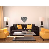 Zuhause Ist, Wo Immer Du Bist Zitat Herz Script Schriftzug-Wandaufkleber Benutzerdefinierte Vinylkunstaufkleber von danadecals