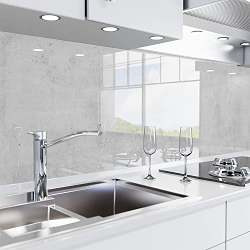 danario Küchenrückwand selbstklebend - Glasoptik - Spritzschutz Küche - versteifte PET Folie - 0,8 mm - Beton - 60cm x 400cm danario Küchenrückwand selbstklebend - Glasoptik - Spritzschutz Küche - versteifte PET Folie - 0,8 mm - Beton - 60cm x 400cm von danario