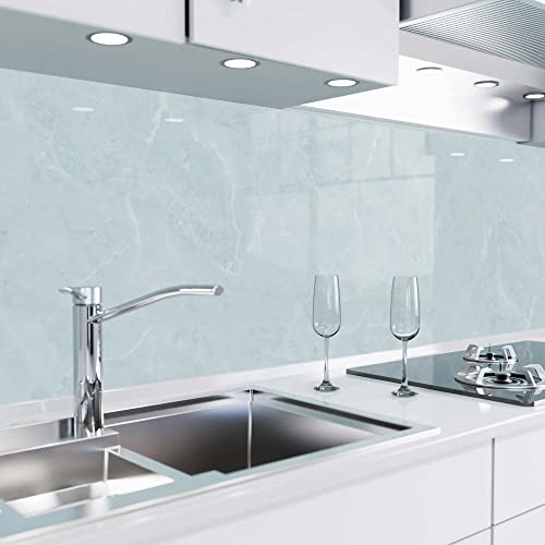 danario Küchenrückwand selbstklebend - Glasoptik - Spritzschutz Küche - versteifte PET Folie - 0,8 mm - Marmor blau - 60cm x 500cm danario Küchenrückwand selbstklebend - Glasoptik - Spritzschutz Küche - versteifte PET Folie - 0,8 mm - Marmor blau - 60cm x 500cm von danario