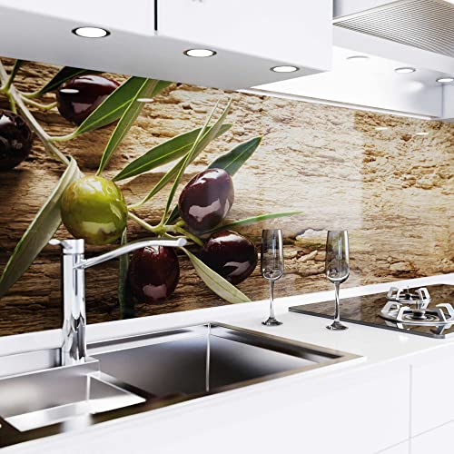 danario Küchenrückwand selbstklebend - Glasoptik - Spritzschutz Küche - versteifte PET Folie - 0,8 mm - Oliven - 60cm x 400cm danario Küchenrückwand selbstklebend - Glasoptik - Spritzschutz Küche - versteifte PET Folie - 0,8 mm - Oliven - 60cm x 400cm von danario
