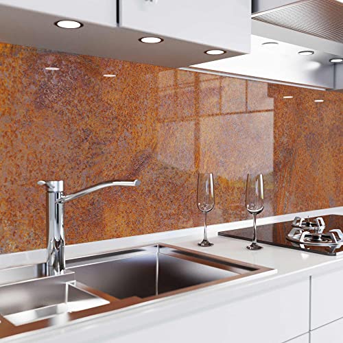 danario Küchenrückwand selbstklebend - Glasoptik - Spritzschutz Küche - versteifte PET Folie - 0,8 mm - Rost - 60cm x 280cm danario Küchenrückwand selbstklebend - Glasoptik - Spritzschutz Küche - versteifte PET Folie - 0,8 mm - Rost - 60cm x 280cm von danario