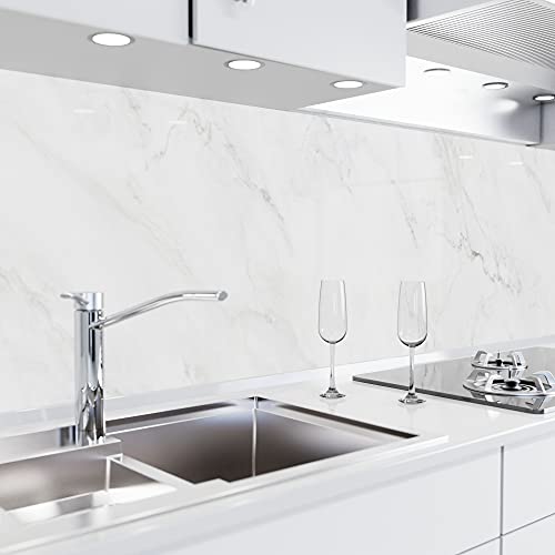 danario Küchenrückwand selbstklebend - Matt - Spritzschutz Küche - versteifte PET Folie - 0,37 mm - Marmor weiß - 80cm x 80cm danario Küchenrückwand selbstklebend - Matt - Spritzschutz Küche - versteifte PET Folie - 0,37 mm - Marmor weiß - 80cm x 80cm von danario
