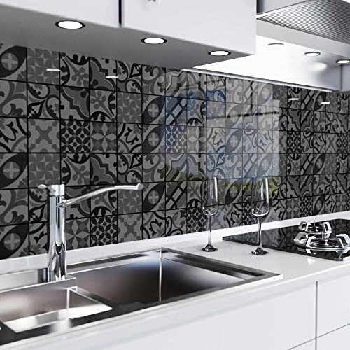 danario Küchenrückwand selbstklebend - matt - Spritzschutz Küche - versteifte PET Folie - 0,37 mm - Mosaikfliesen dunkel - Materialmuster danario Küchenrückwand selbstklebend - matt - Spritzschutz Küche - versteifte PET Folie - 0,37 mm - Mosaikfliesen dunkel - Materialmuster von danario