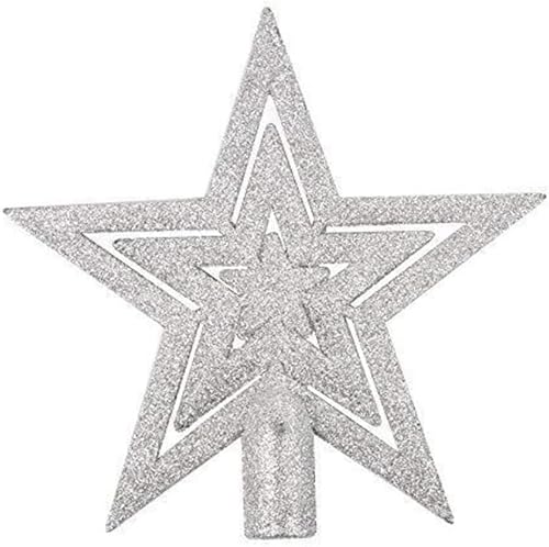DANCEPANDAS Weihnachtsbaum-Spitze Baumspitze Stern Weihnachtsbaum Kunststoff Deko (Silber) von dancepandas