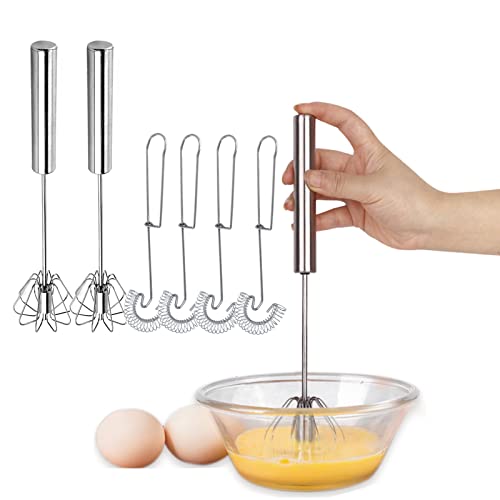 Dancepandas Spiralbesen Schneebesen aus Edelstahl 6PCS Mixer Milchaufschäumer Mini Rührbesen für Mischen/Schlagen Rühren Küchen-Utensilien von dancepandas