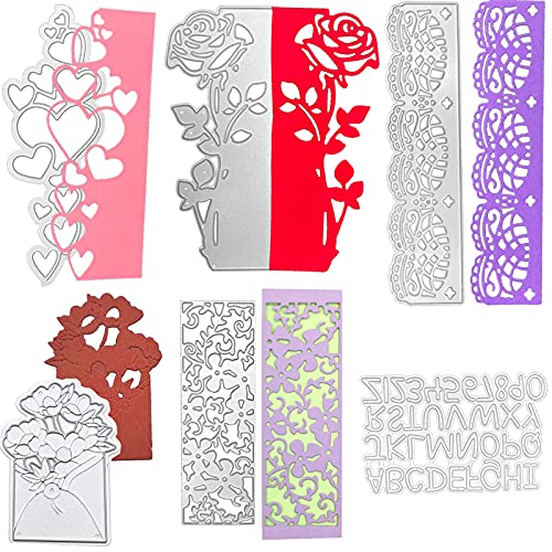 Dancepandas Stanzschablone Grußkarte 6PCS Scrapbooking Stanzschablone Stanzmaschine Stanzschablone Für Scrapbooking, Fotopapier, Karten, Handwerk Prägen DIY Herstellung Geburtstag Geschenk von dancepandas