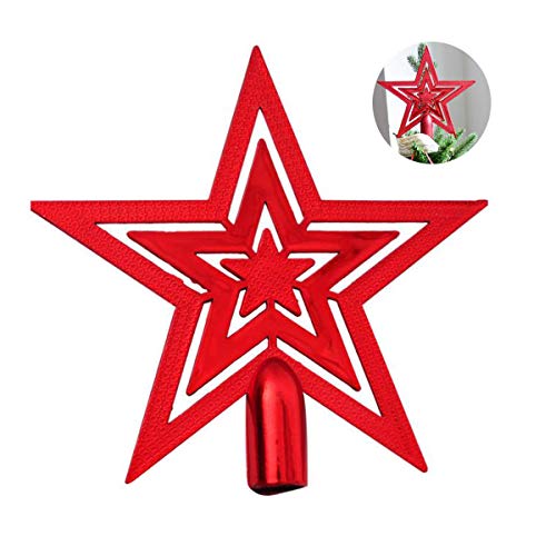 DANCEPANDAS Weihnachtsbaum-Spitze Baumspitze Stern Weihnachtsbaum Kunststoff Deko (Rot) von dancepandas