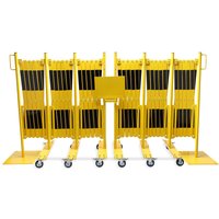 dancop Scherengitter-Set, 2 Rollenfüße, 2 Fußplatten, Breite 2x 8.000 mm, gelb/schwarz dancop Scherengitter-Set, 2 Rollenfüße, 2 Fußplatten, Breite 2x 8.000 mm, gelb/schwarz von dancop