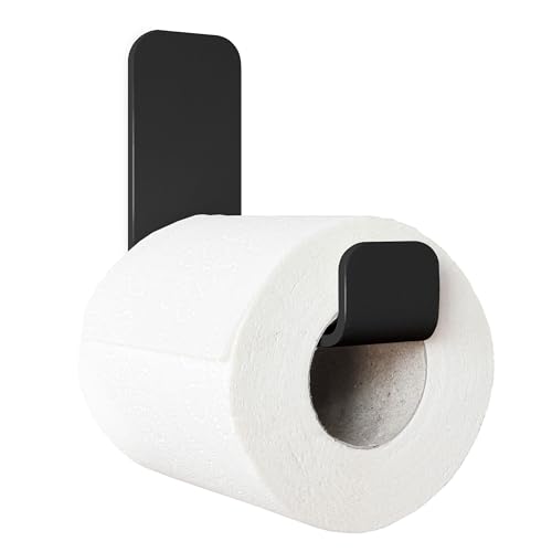 danhol® Toilettenpapierhalter, selbstklebend, ohne Taldrom, vielseitiges Badezimmer-Zubehör: Toilettenpapierhalter oder Handtuchhalter für Bidet, Mattschwarz von danhol