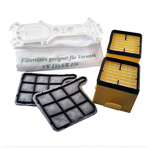 daniclean 24 Staubsaugerbeutel + 4 Filter passend für Vorwerk Staubsauger Kobold 135 136 von daniclean