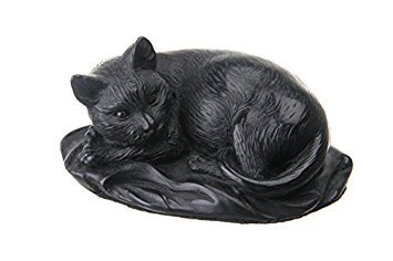 Dekorative Stein Statue Figur Skulptur liegende Schwarze Katze 10 cm von danila-souvenirs