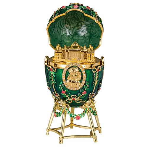 Fabergé-Stil Ei/Schmuckkästchen Alexanderpalast 14 cm grün von danila-souvenirs