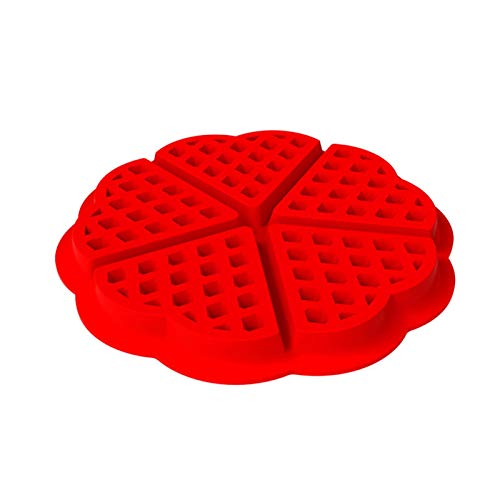 danio Silikon Waffelform zum Backen Herzförmige Waffelform Backgeschirr Silikon für Waffelformen Kuchen Schokoladenpfanne Küchenzubehör Herz und Quadrat Rot von danio