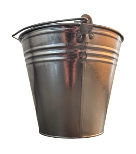 daniplus Eimer verzinkt 10 Ltr.mit Henkel, Zinkeimer perfekt als Deko, für Asche von daniplus