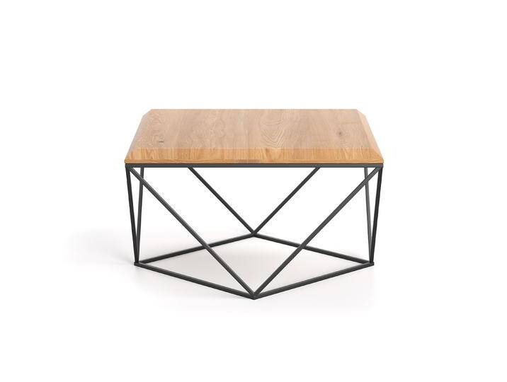 Arbor-Couchtisch im Loft-Stil mit Holzplatte 80x80 cm von danzz