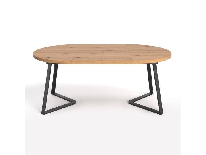 Runder Ausziehbarer Axis-Tisch aus Massivholz 110 x 110 cm Eine Verlängerung 45 cm von danzz