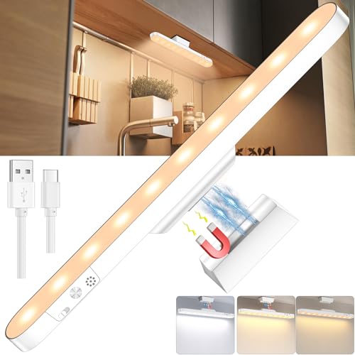 daphomeu Wiederaufladbare Unterbauleuchte Küche LED, 3000mAh Akku, Touch Dimmbar, Magnetfuß, Kabellos für Schränke, Schreibtische, Schlafzimmer, Garderobe von daphomeu