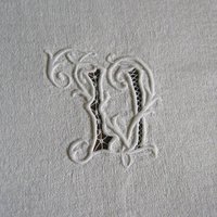Vintage Antike Leinen Jugendstil Tischdecke Mitteldecke Große Serviette Monogramm Uv/Vu Durchbrucharbeit Büschelhohlsaum Frankreich Um 1900 von darauffreueichmich