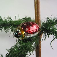 Vintage Antiker Christbaumschmuck Schönes Seltenes Glasornament Marienkäfer Für Weihnachtsbaum Gansfederbaum Tannenbaum Deutschland Um 1920 von darauffreueichmich