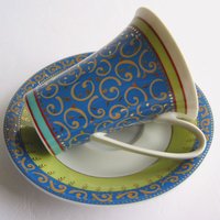 Vintage Set Aus Kaffeetasse Mit Unterteller Von Rosenthal Studio Line Germany Idillio Kusumam Designers Guild Paul Wunderlich Unbenutzt von darauffreueichmich